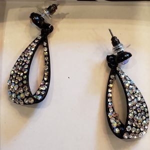 Black and diamond earrings